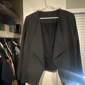Lane Bryant Black and White Polka Dot Blazer